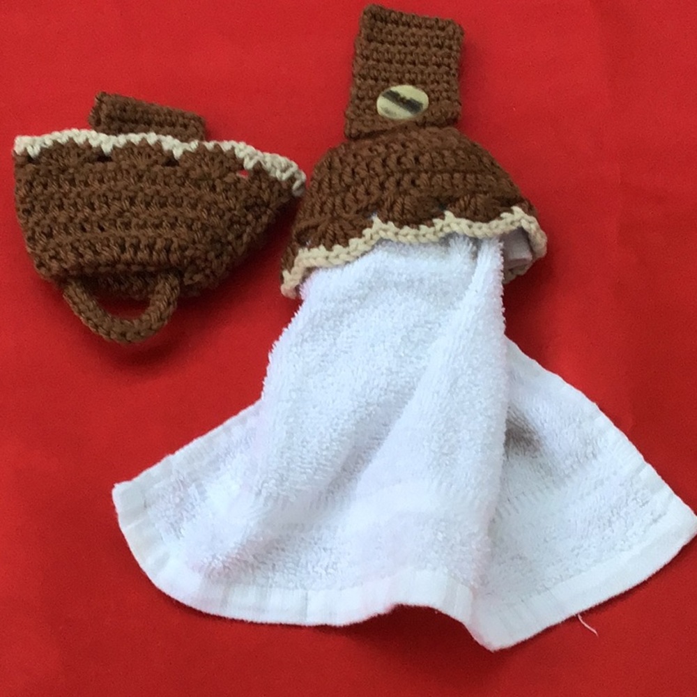 Handmade Crochet Towel Toppers (set of 2)
